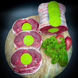 Baron d'agneau farcie au beurre d'escargot